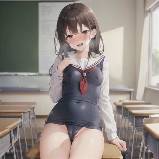 魅惑のスク水露出  茶髪ちゃん編 - サンプル画像 3