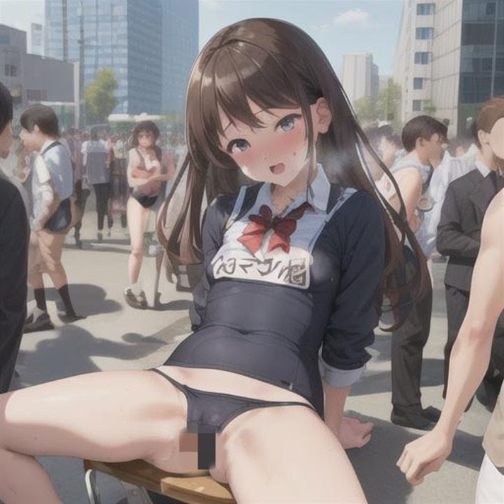 魅惑のスク水露出  茶髪ちゃん編 - サンプル画像 4