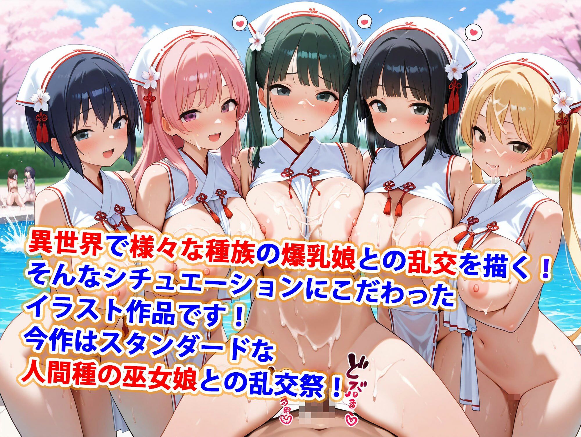 異世界爆乳物語〜神秘の巫女島乱交祭〜 - サンプル画像 1