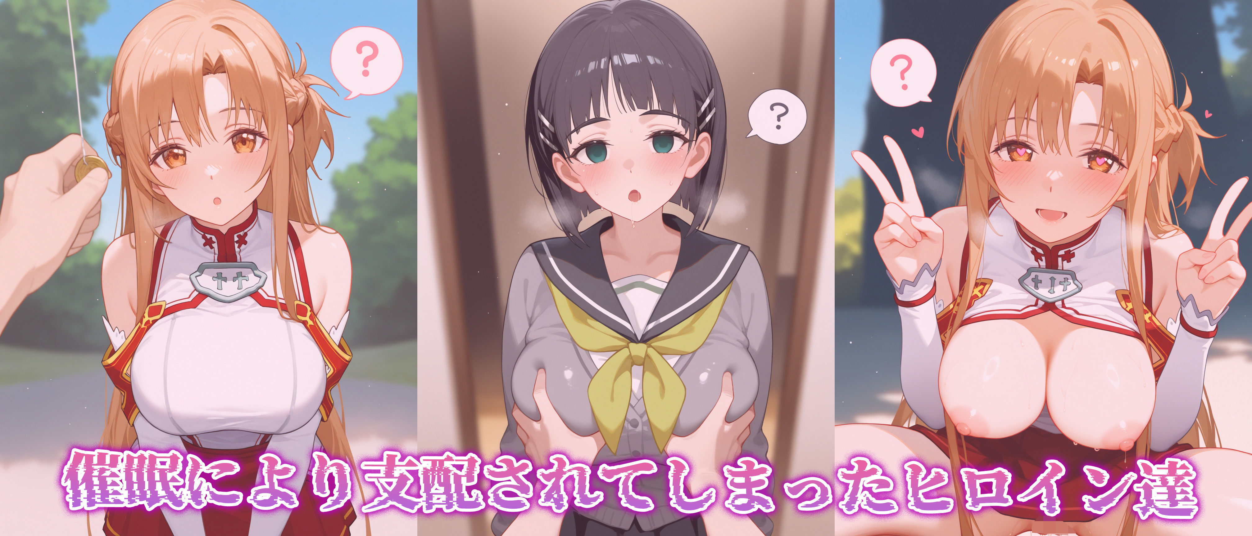 【催●性支配】強●淫乱ヒロイン化 SAO編【結○明日奈/桐○谷直葉】 - サンプル画像 1