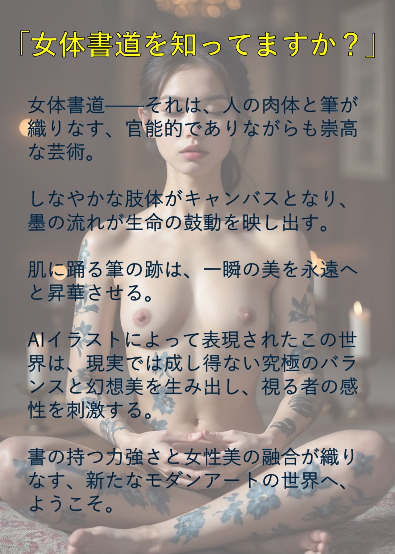 AI最強美術部vol.3「女体書道」 - サンプル画像 2