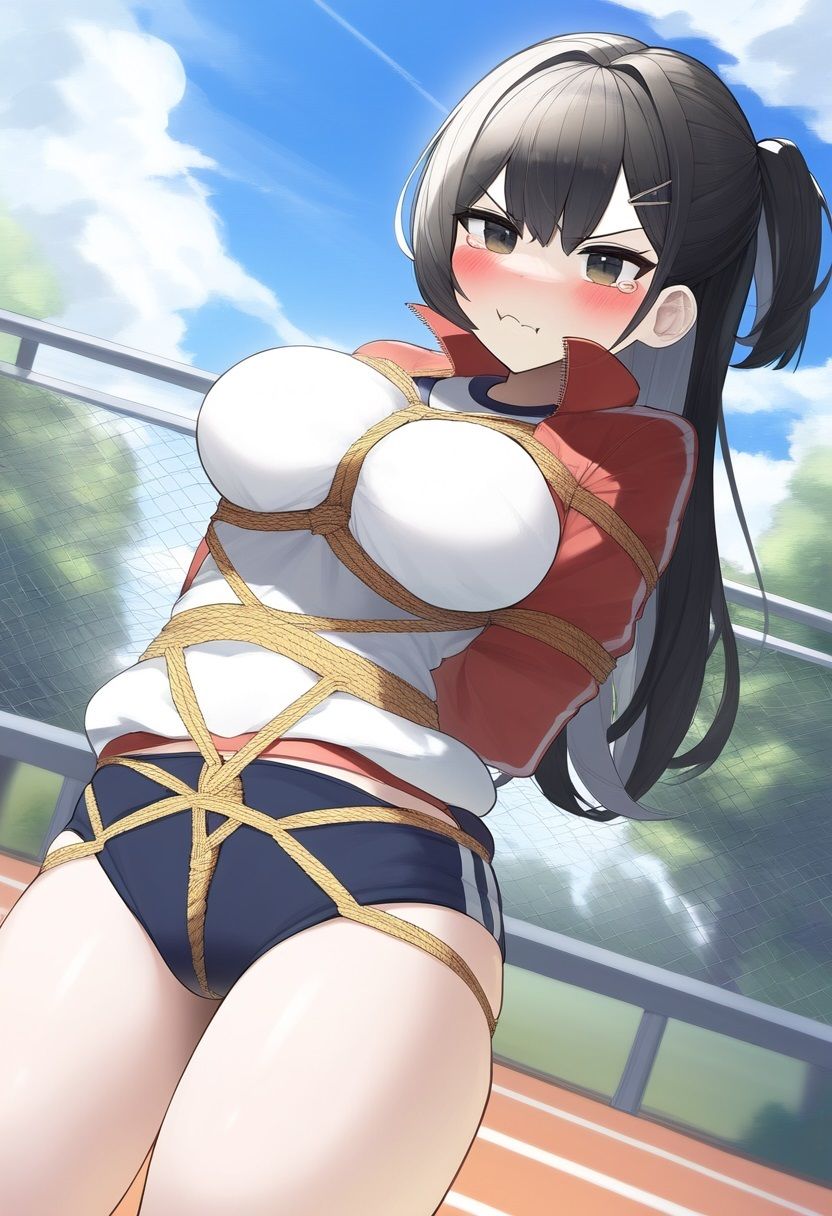 スポーツ少女着衣緊縛AIイラスト集 - サンプル画像 2