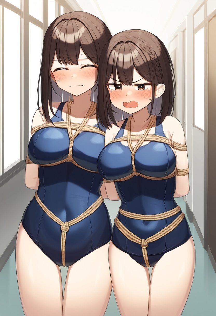 スポーツ少女着衣緊縛AIイラスト集 - サンプル画像 6