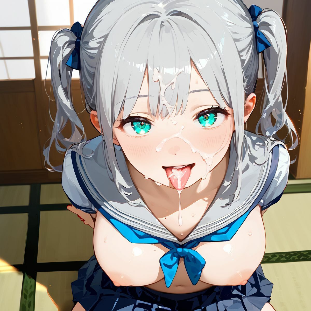 制服美少女と和室でとろとろ濃厚性交03 - サンプル画像 7