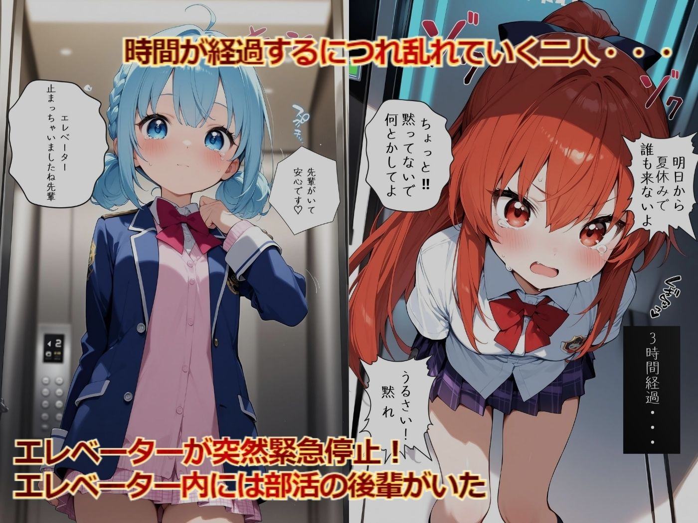 エレベーターが緊急停止！一緒に乗っていた部活の後輩を密室レ〇プ - サンプル画像 2