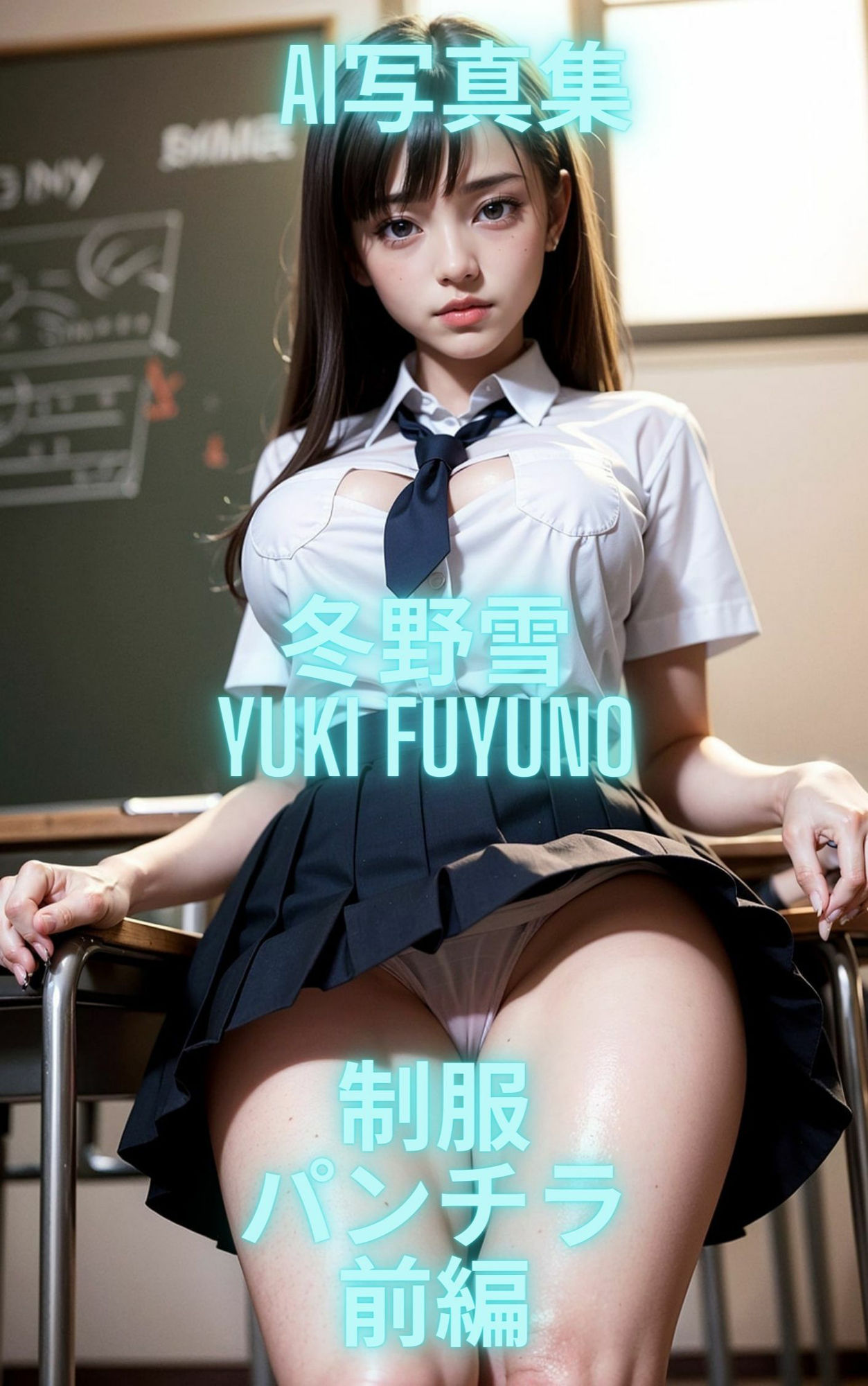 AI写真集 冬野雪 Yuki Fuyuno 制服パンチラ - サンプル画像 3