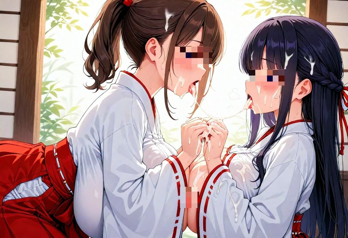 巨乳で可愛い巫女さんはド淫乱！？そんな綺麗なカッコで卑猥なあそこを・・・！！！ - サンプル画像 5
