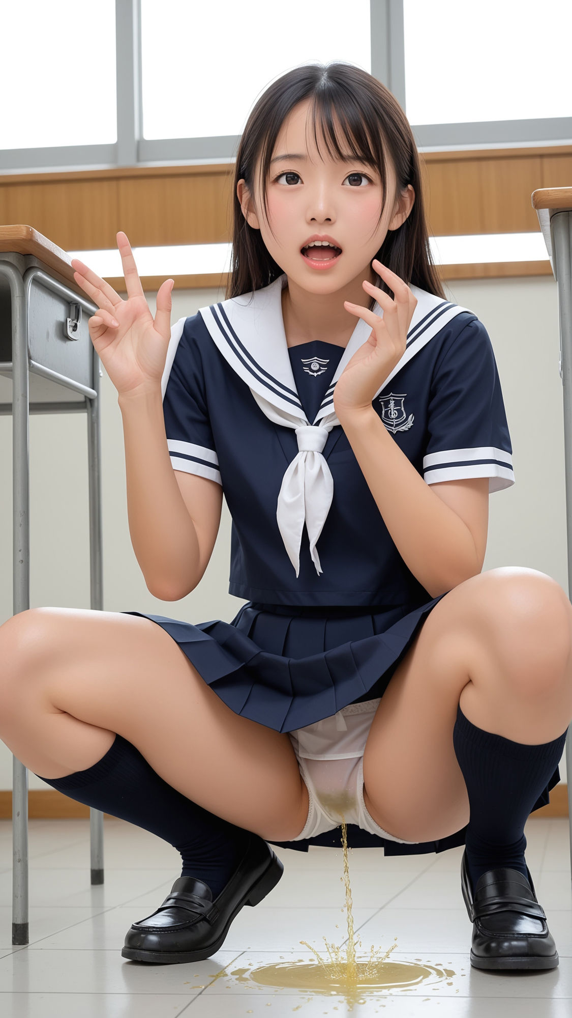 おもらし放尿失禁。「お願いだから見ないで・・・」 〜制服女子編〜 - サンプル画像 10