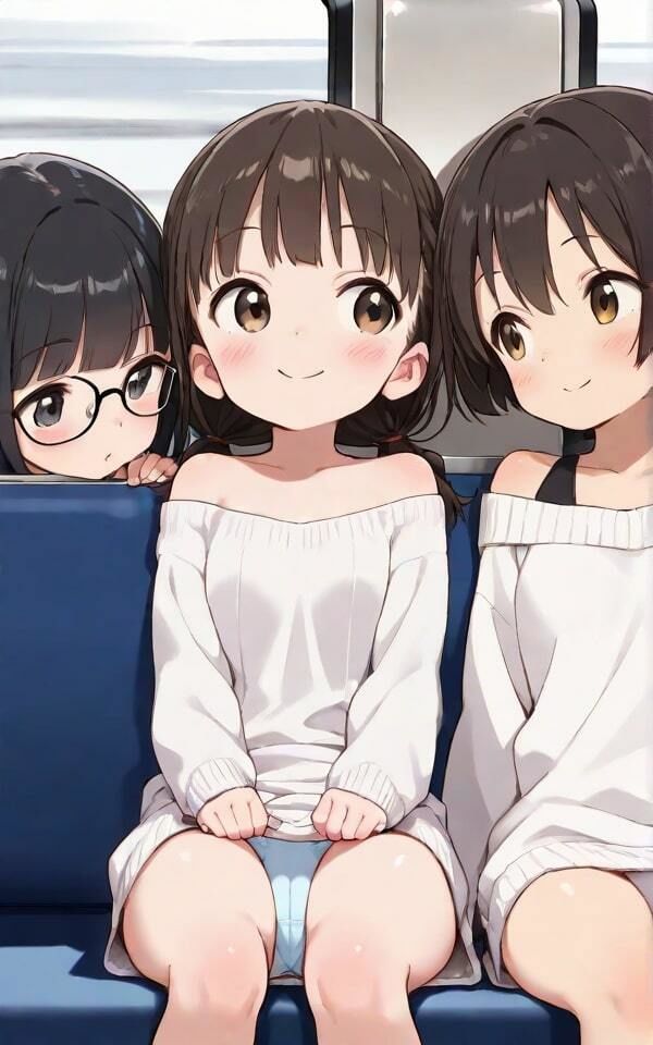 ロングシートに並ぶミニワンピ女子たちの太ももとパンチラが、ただの電車移動をフェチ天国に変えた件。 - サンプル画像 3