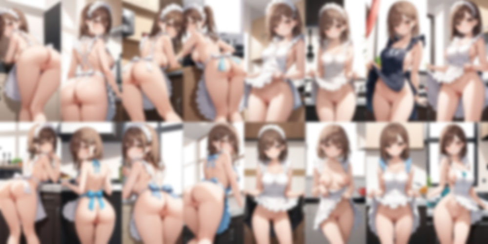 裸エプロンがエッチすぎる【500枚】 - サンプル画像 2
