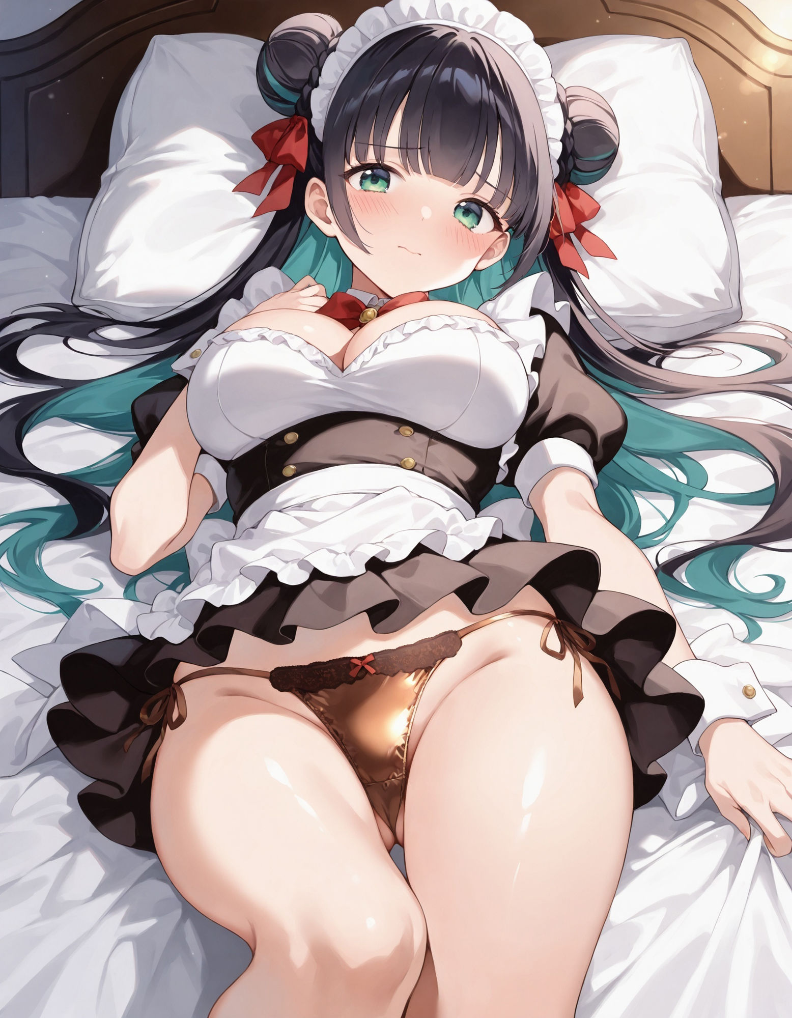 メイドの寝そべりパンチラ - サンプル画像 3