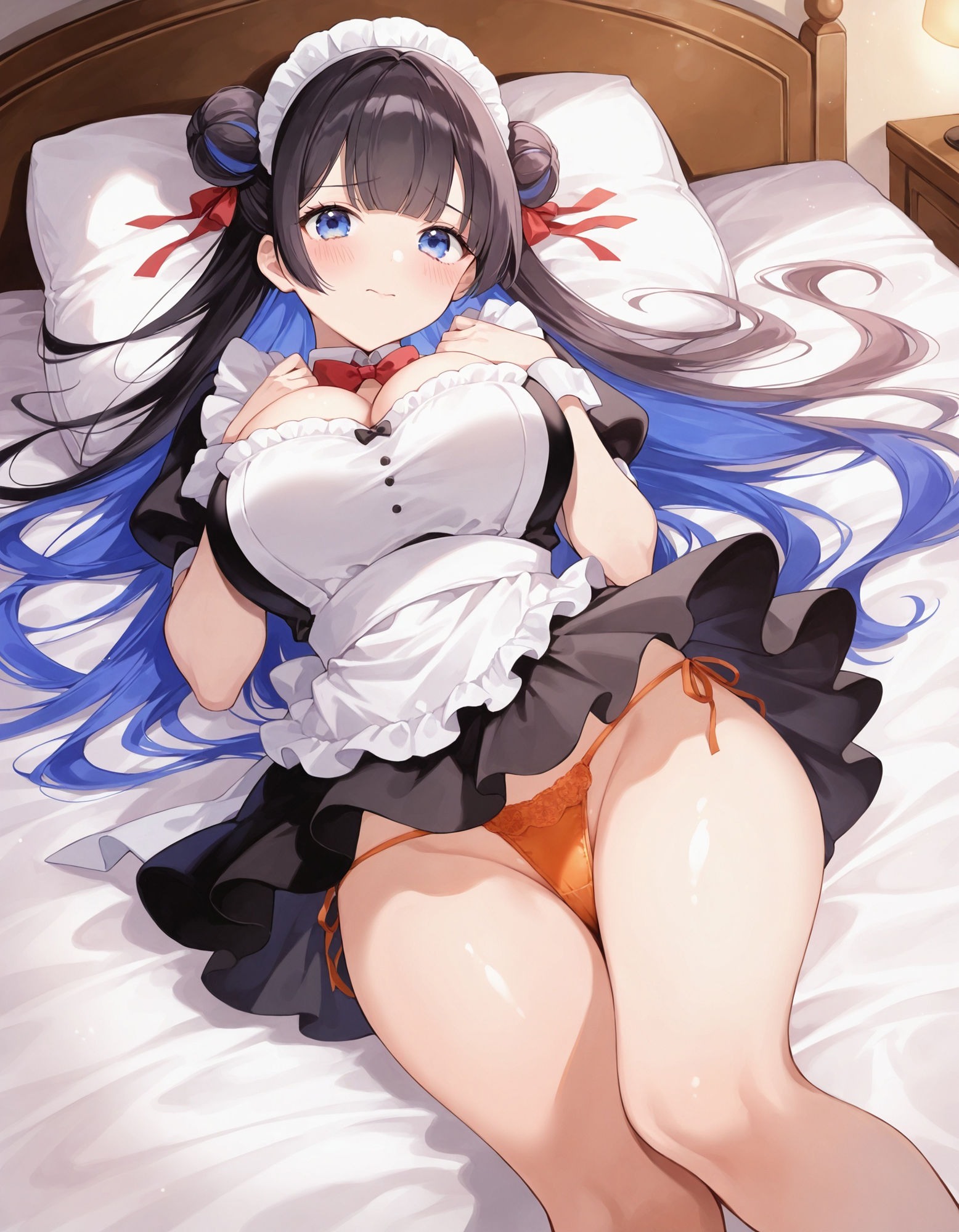 メイドの寝そべりパンチラ - サンプル画像 4