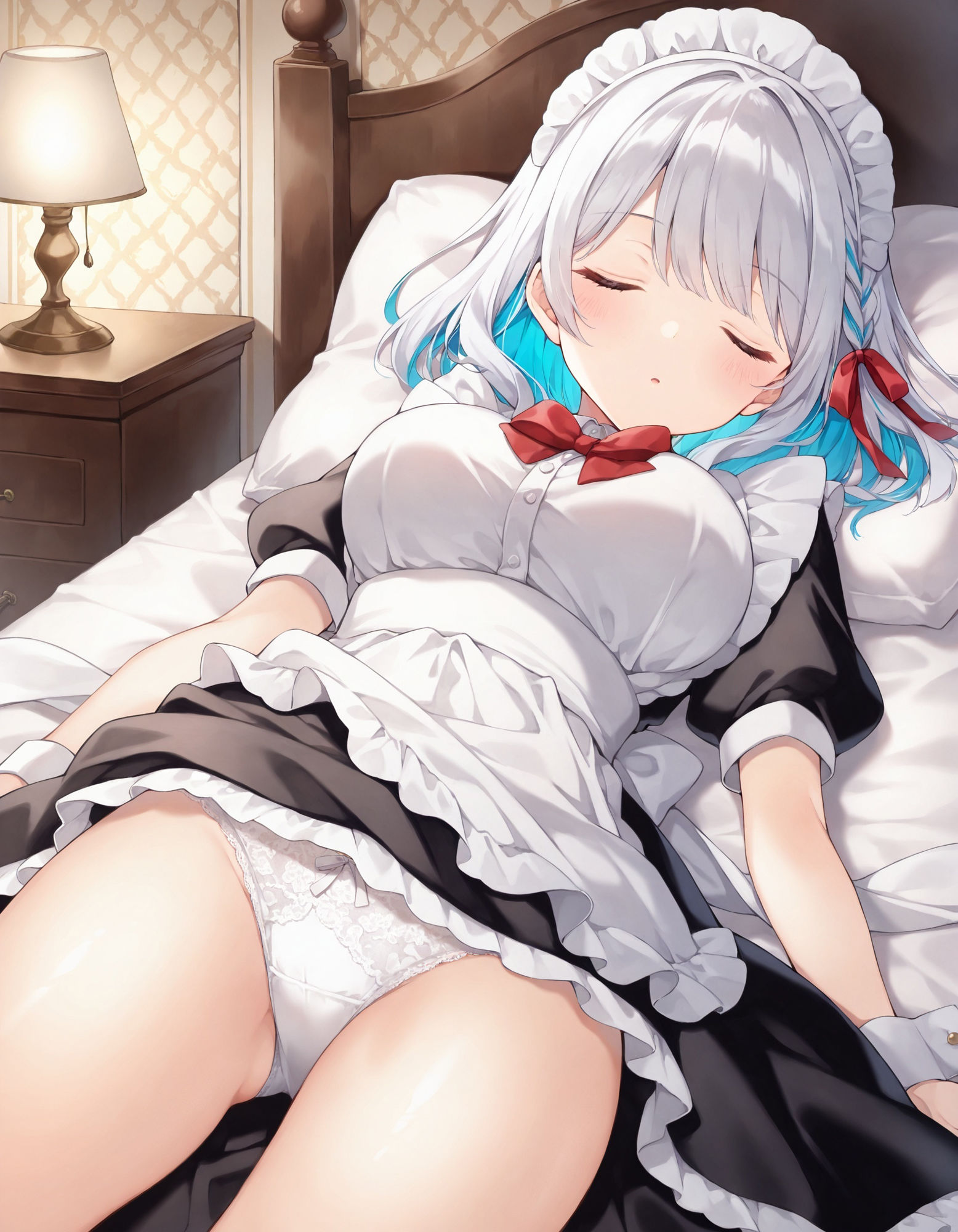 メイドの寝そべりパンチラ - サンプル画像 7