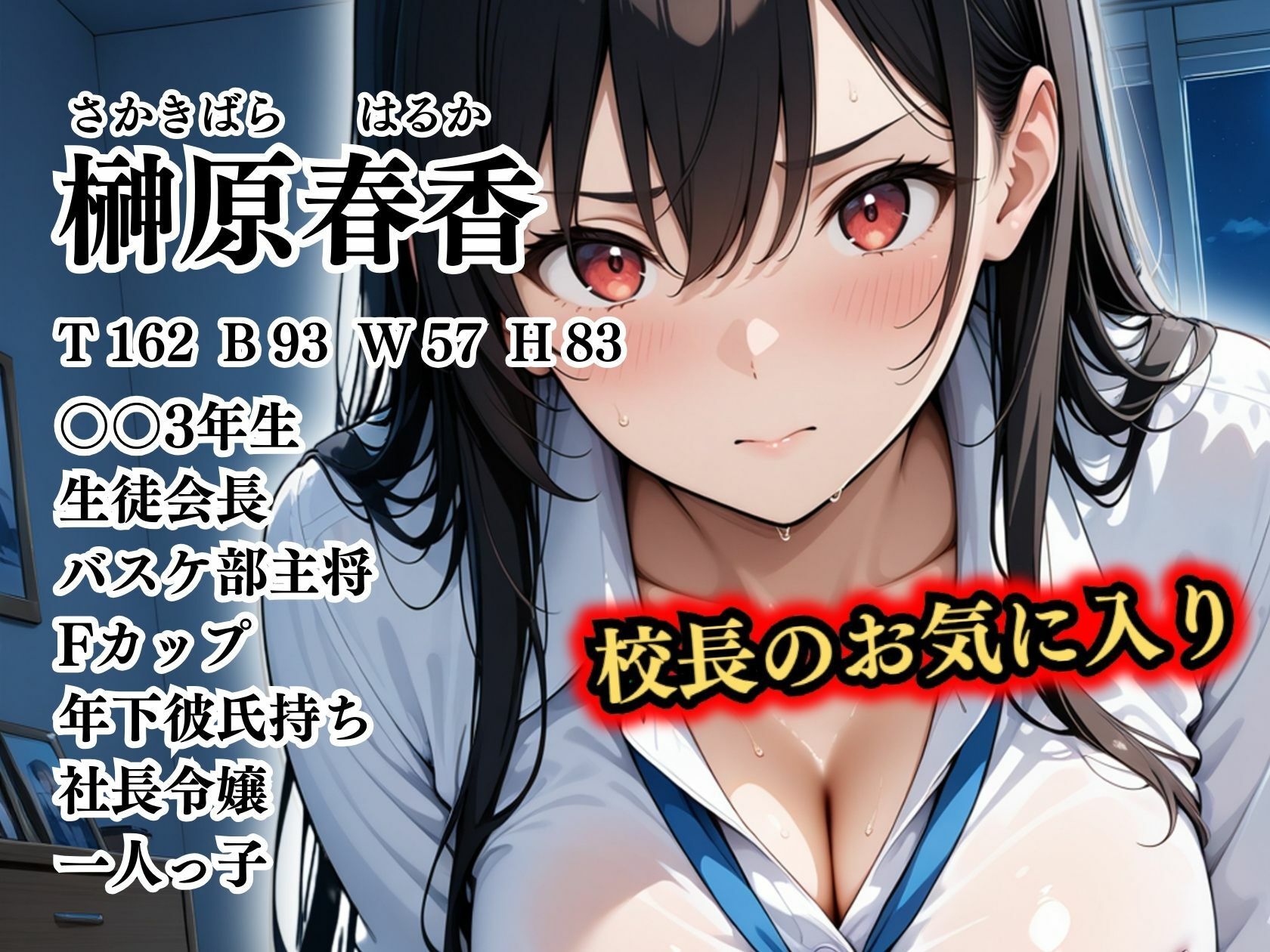 【4Kイラスト】1万3000人の生徒を抱いた校長による榊原春香への性指導（マイルーム編） - サンプル画像 2