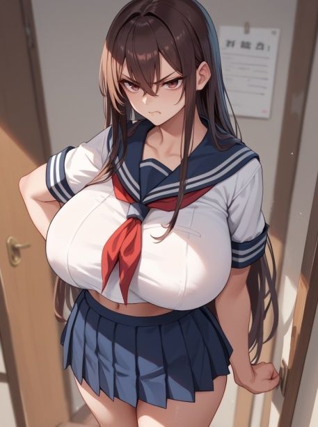 反抗的な爆乳ギャルを性活指導 - サンプル画像 1