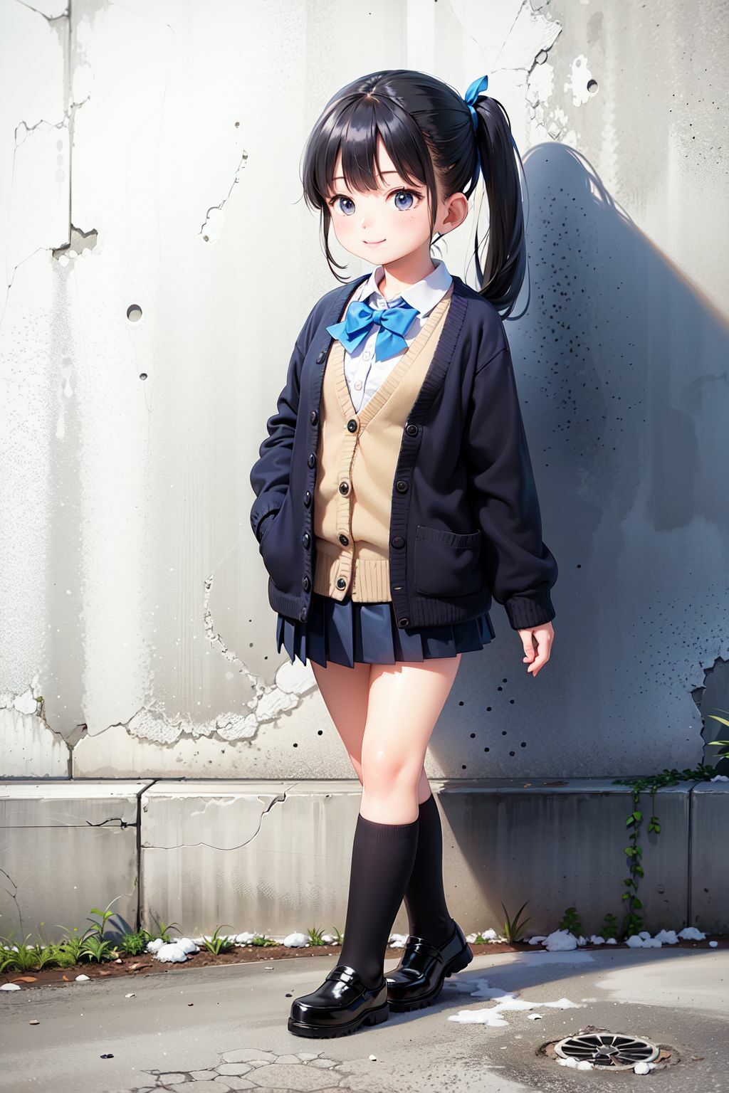 冬の制服女子校生（1）  スカートの中、見せてもらってイイですか？ - サンプル画像 1