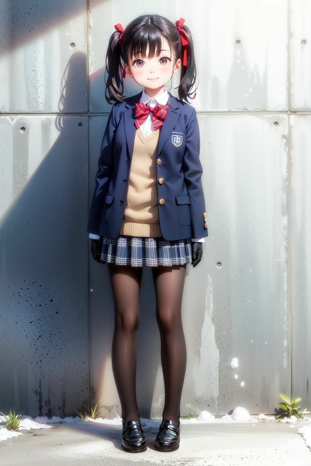 冬の制服女子校生（1）  スカートの中、見せてもらってイイですか？ - サンプル画像 2