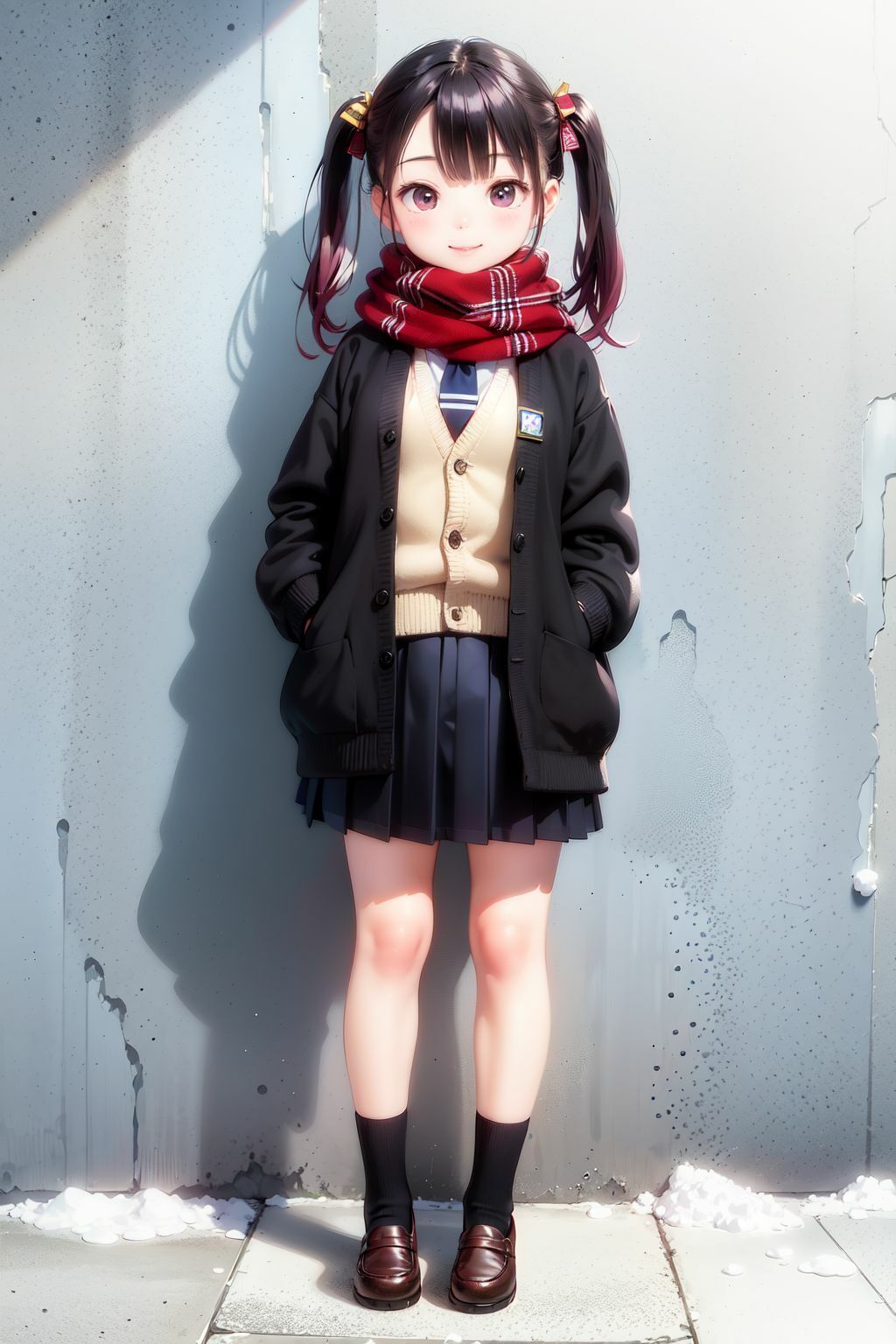 冬の制服女子校生（1）  スカートの中、見せてもらってイイですか？ - サンプル画像 3