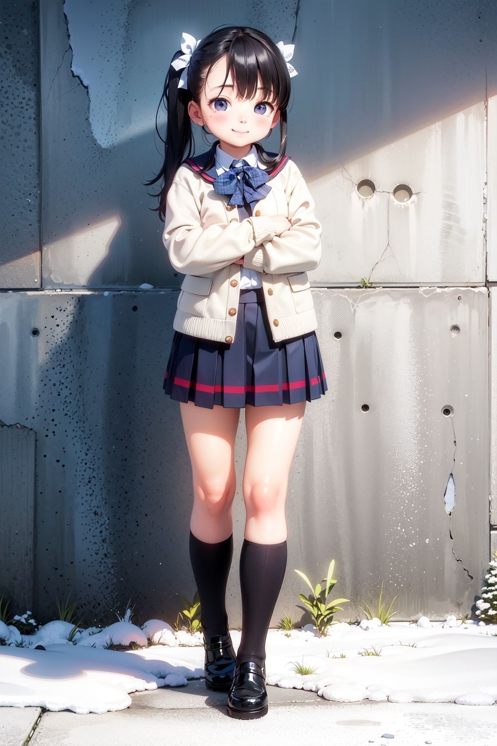 冬の制服女子校生（1）  スカートの中、見せてもらってイイですか？ - サンプル画像 7