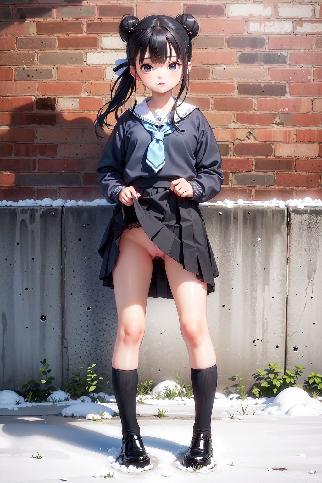 冬の制服女子校生（1）  スカートの中、見せてもらってイイですか？ - サンプル画像 10