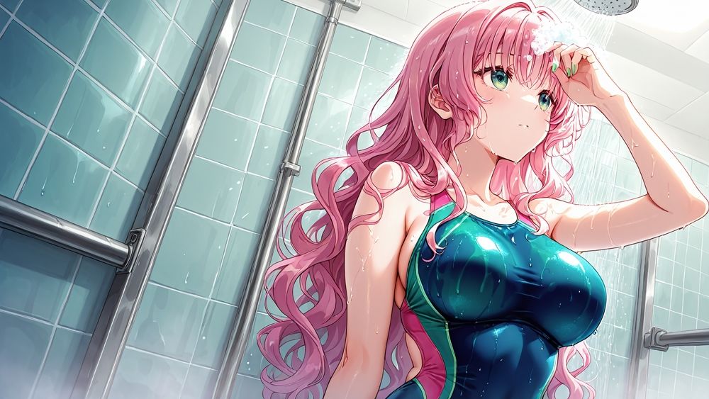 ピンク髪＆銀髪の巨乳水泳部員と新任コーチの種付けレッスン【4K】【FANZA専売】 - サンプル画像 6