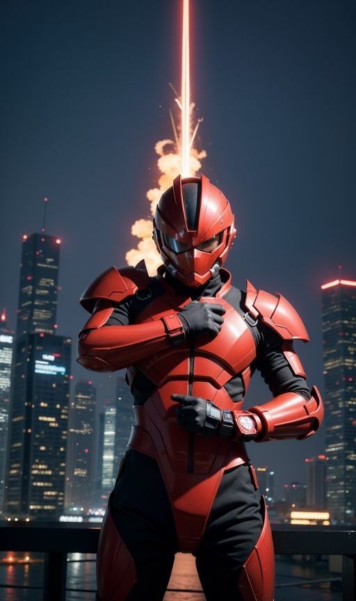 戦隊レッドの写真を見ていたら 突然タイムリープ！？  異世界でビッチ女が 戦隊レッドとしてエロを武器に 戦った結果 - サンプル画像 1