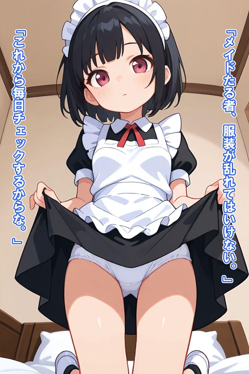従順ロリメイドにパンツ見せてと頼んでみた - サンプル画像 4
