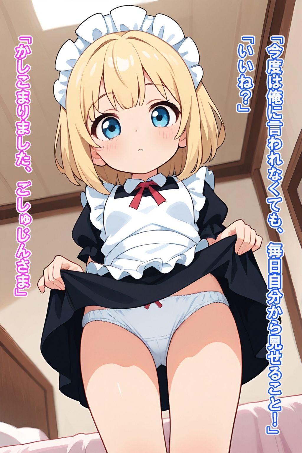 従順ロリメイドにパンツ見せてと頼んでみた - サンプル画像 5