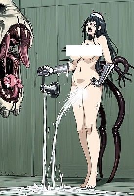 恐怖の巨乳失禁芸術（001）:化け物が現れたら、オシッコもらしちゃうのは自然現象であり、当たり前のことです。（決して恥ずかしいことではありません。） - サンプル画像 9