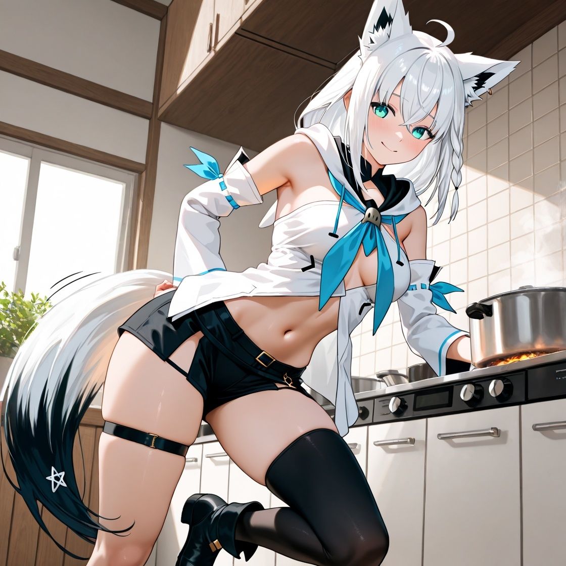 ホ〇ライブ  イチャイチャ同棲  白〇フブキ - サンプル画像 9