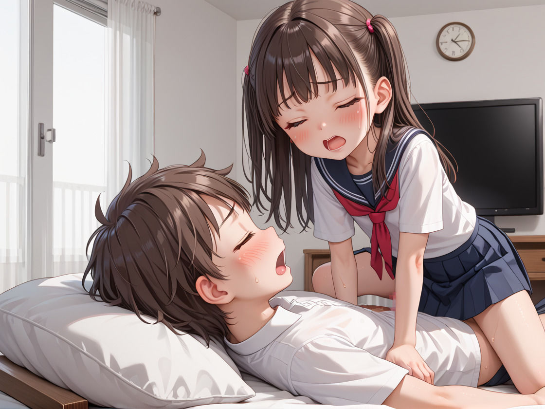 ちっぱいでパイズリしようとする妹 - サンプル画像 5