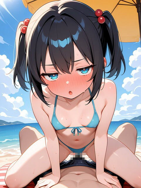 ジト目の美少女とビーチで！ - サンプル画像 5