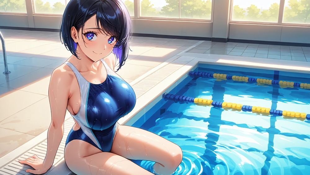 黒髪ボブ先輩＆金髪後輩の巨乳水泳部員が新任コーチと種付け交尾【4K】【FANZA専売】 - サンプル画像 7