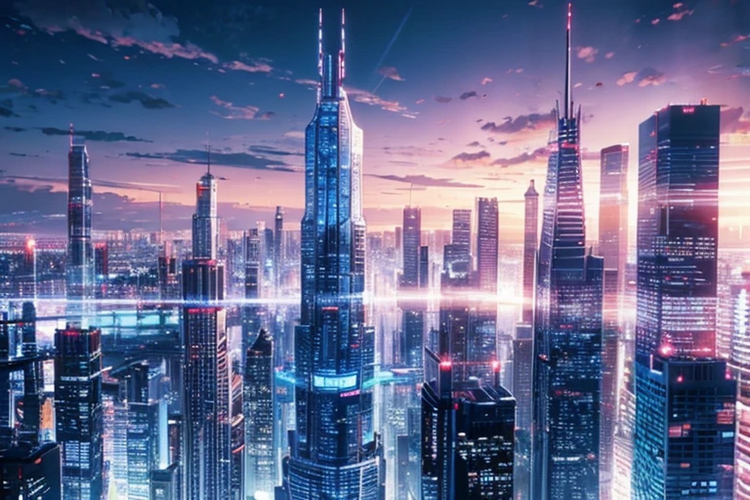 未来都市  背景素材 - サンプル画像 1