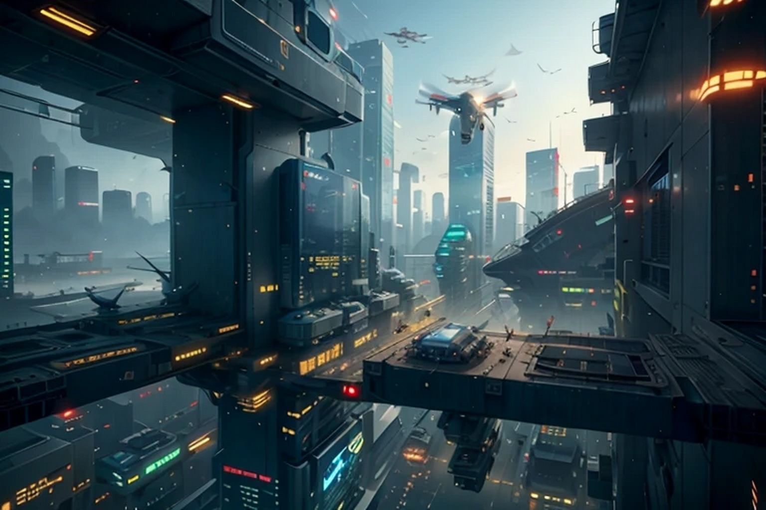 未来都市  背景素材 - サンプル画像 2