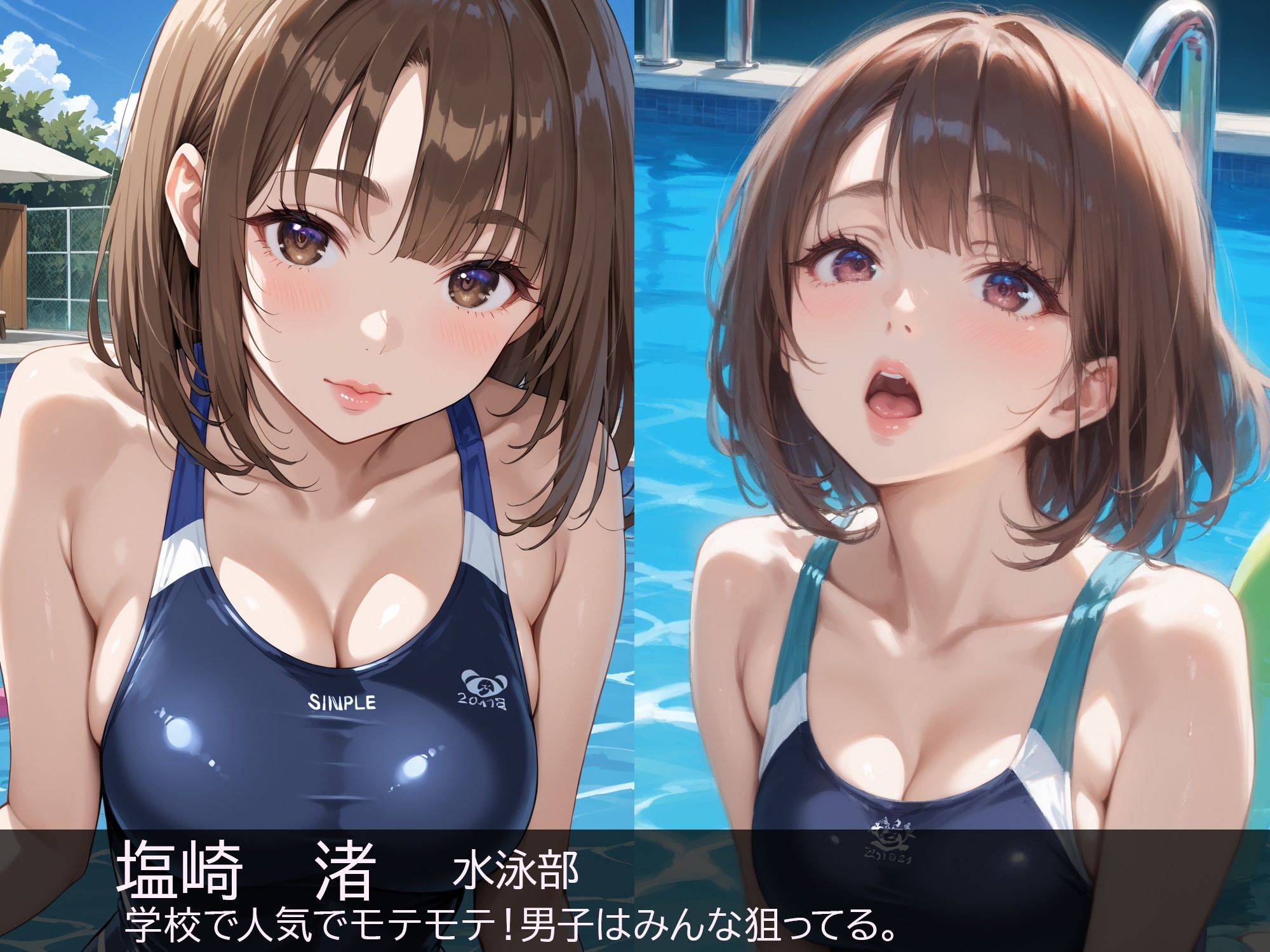 水泳部の学校でモテモテ人気の後輩と無理やり何回も生〇出し！！ - サンプル画像 1