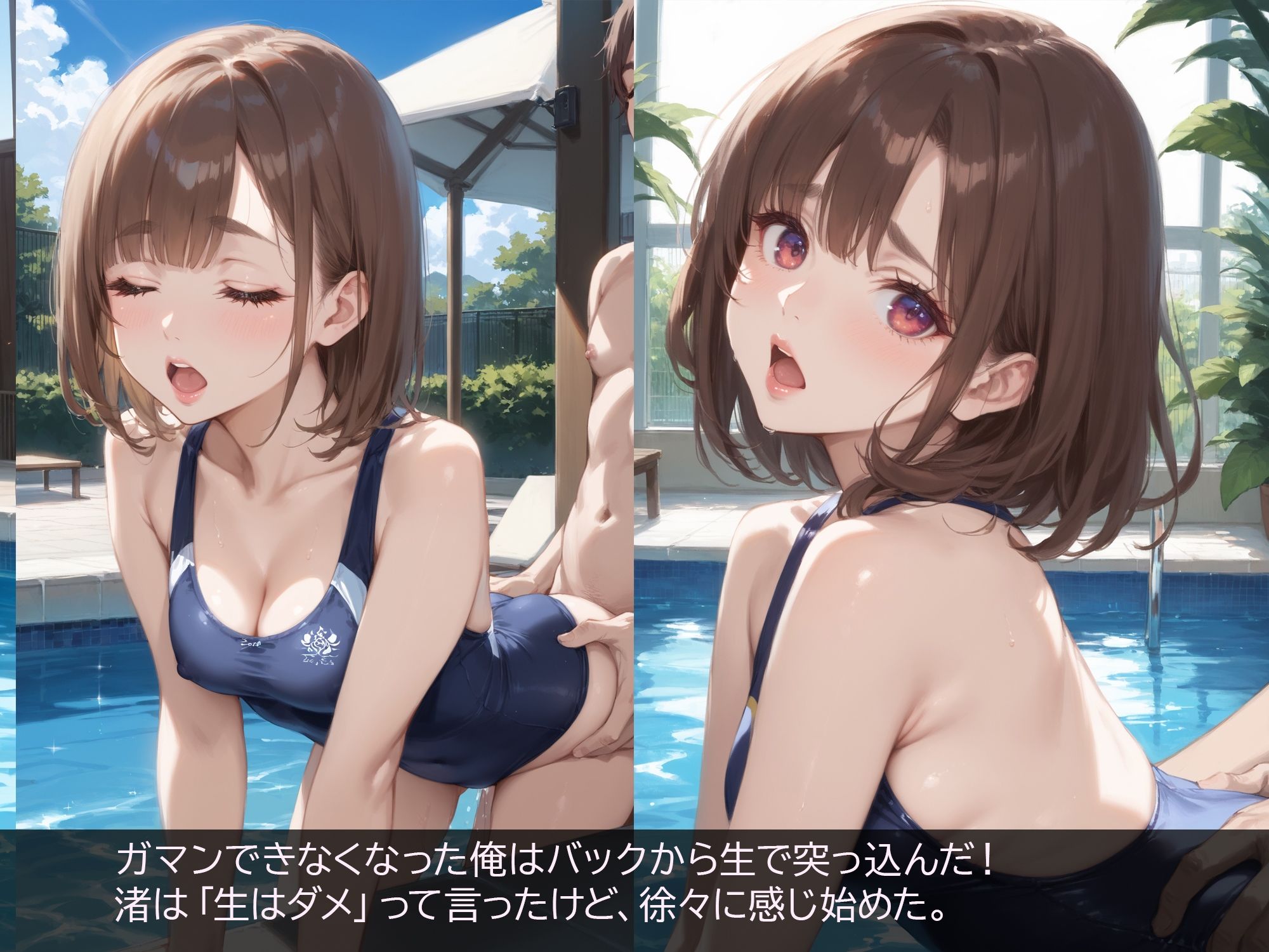 水泳部の学校でモテモテ人気の後輩と無理やり何回も生〇出し！！ - サンプル画像 5