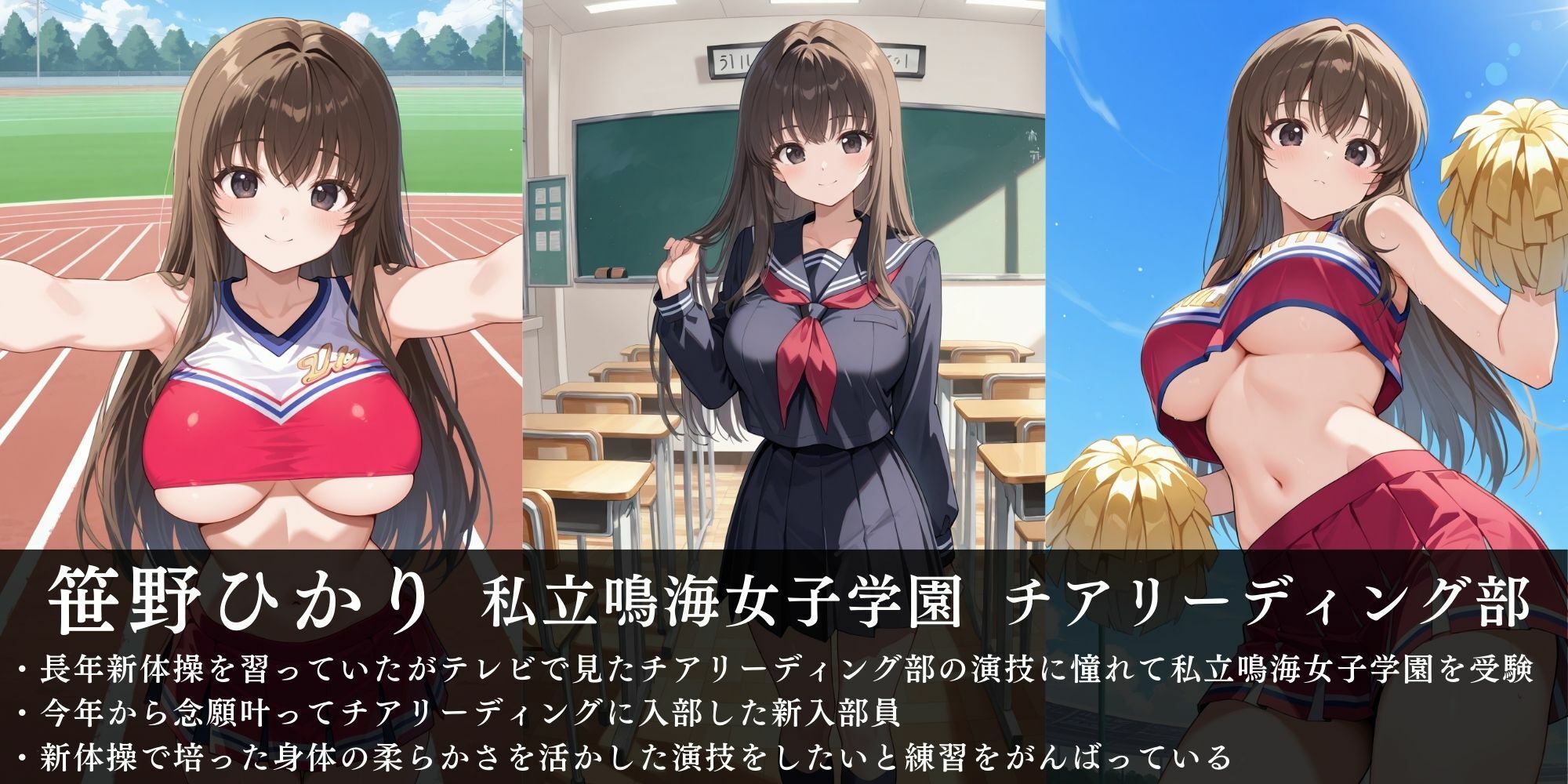 チア部刈り！キモデブコーチが巨乳軟体女子校生の子宮をゴリ突き超開脚セックス - サンプル画像 2