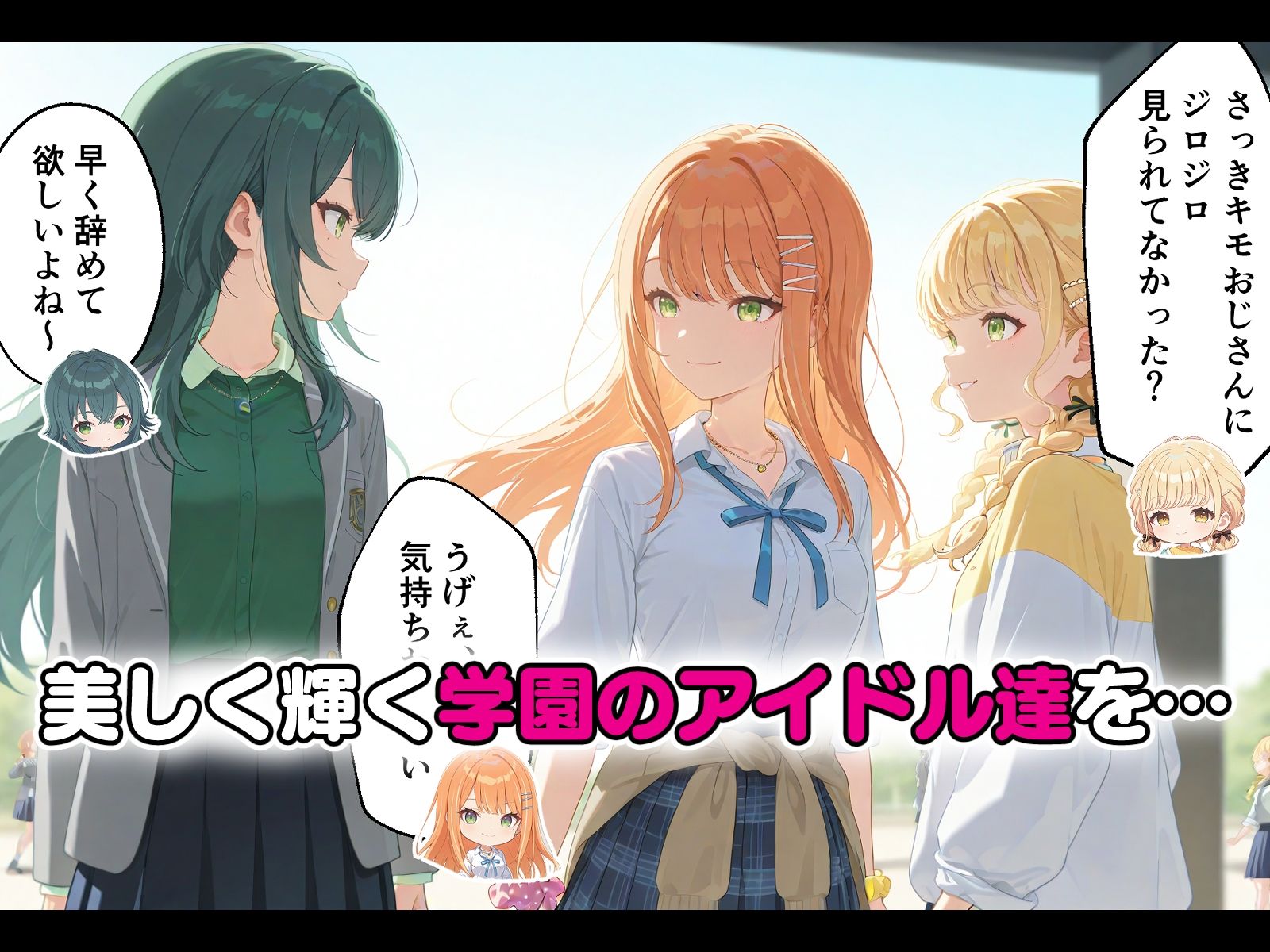 学園のアイドル3人を催〇アプリで寝取って孕ませてみた2 紫〇清夏 月〇手毬 藤〇ことね - サンプル画像 1
