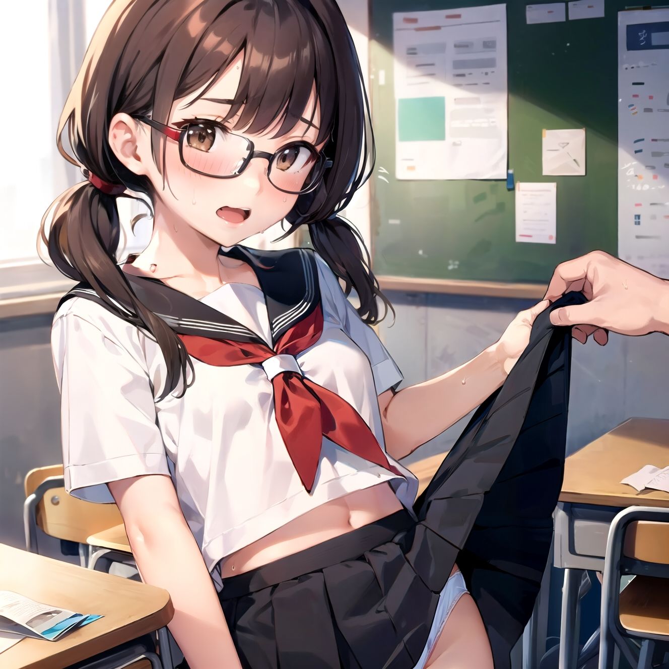 テロリストに占拠された教室で露出強要される女の子たち（おまけ） - サンプル画像 10