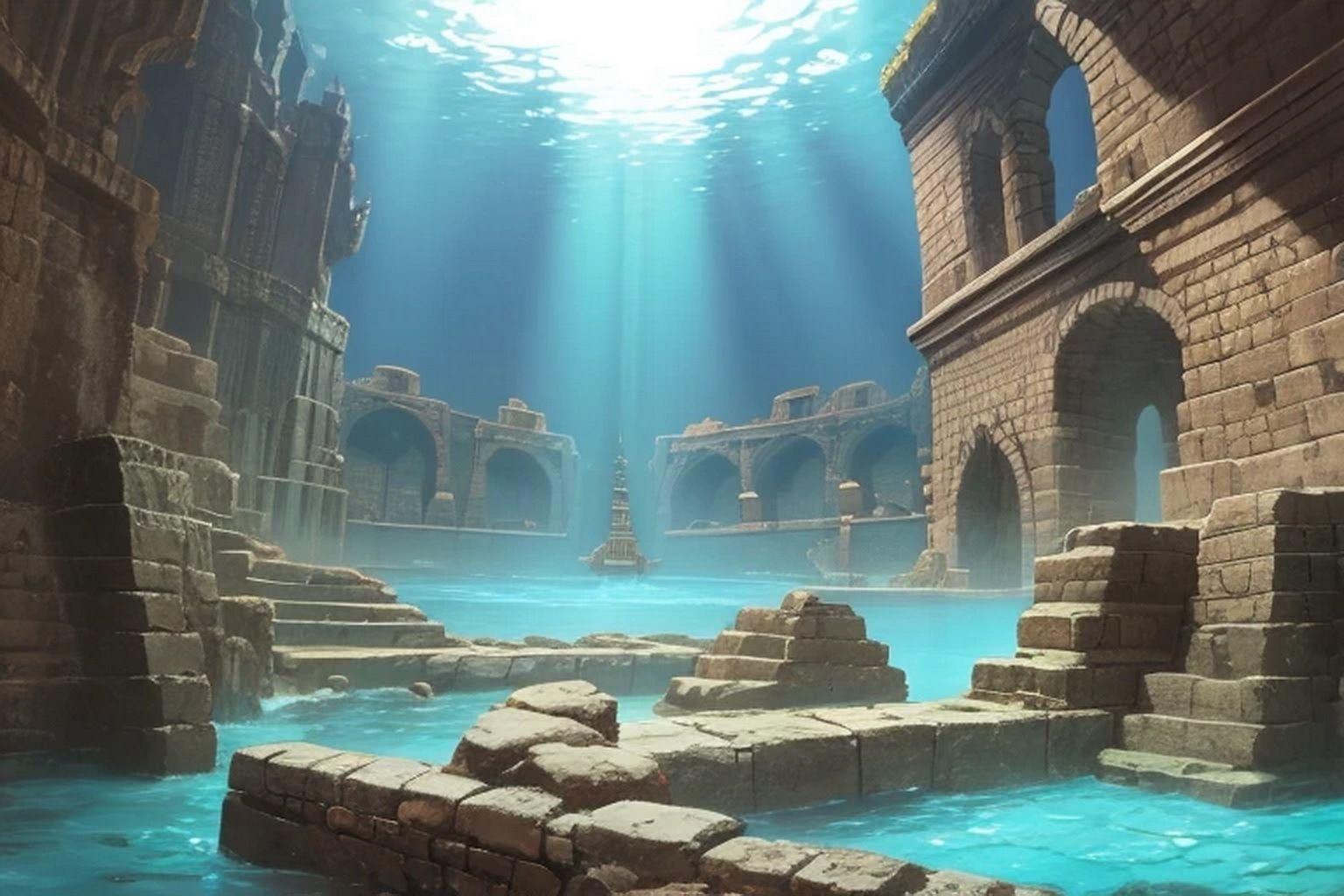 水没遺跡  背景素材 - サンプル画像 3