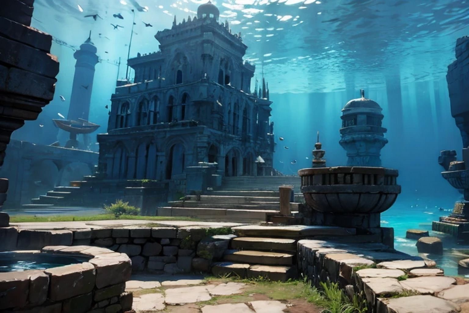 水没遺跡  背景素材 - サンプル画像 4