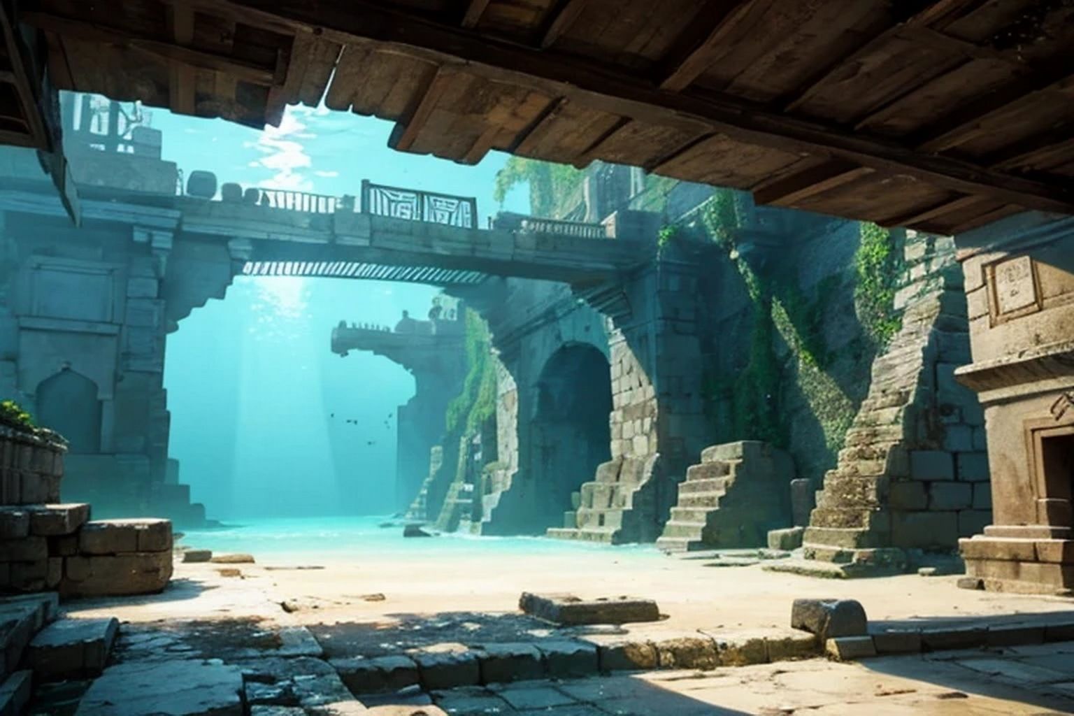 水没遺跡  背景素材 - サンプル画像 5