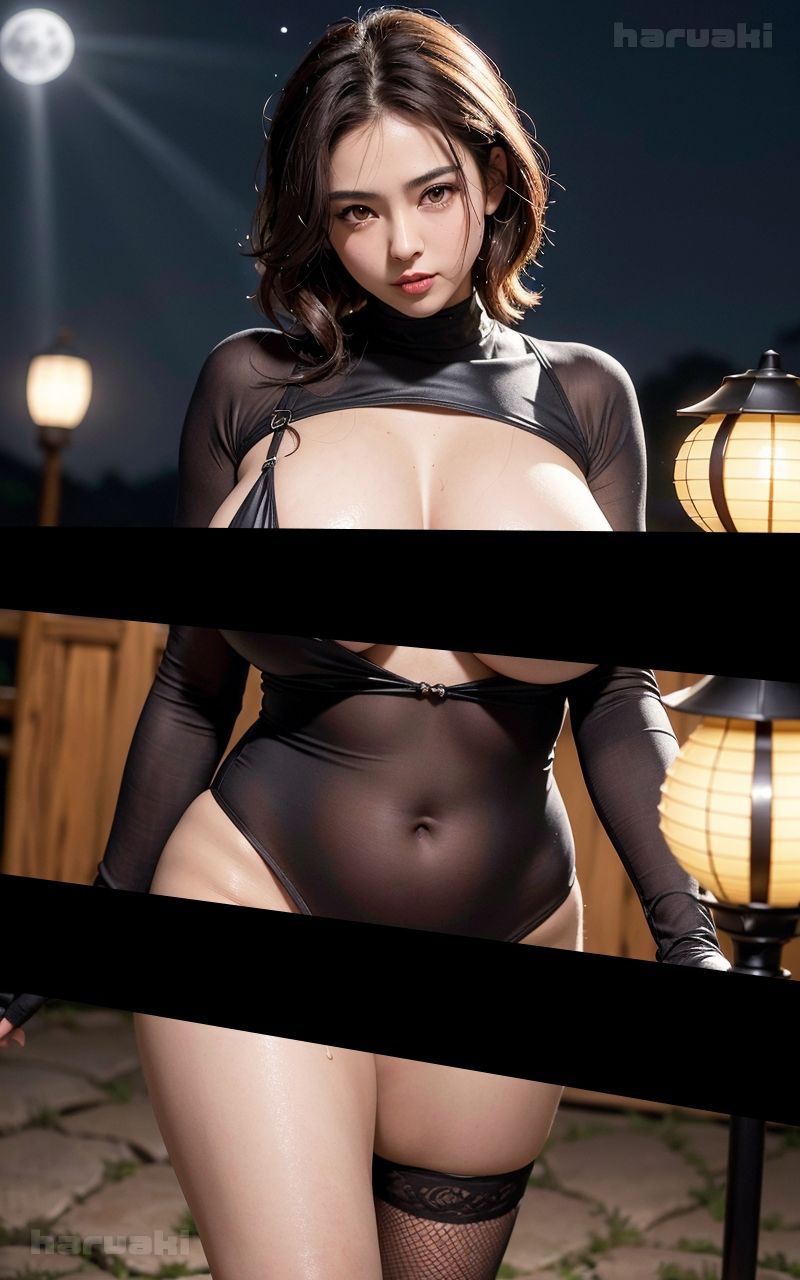 【AIグラビア巨乳美女写真集】Vol.27むっちり忍びの天使さん - サンプル画像 2