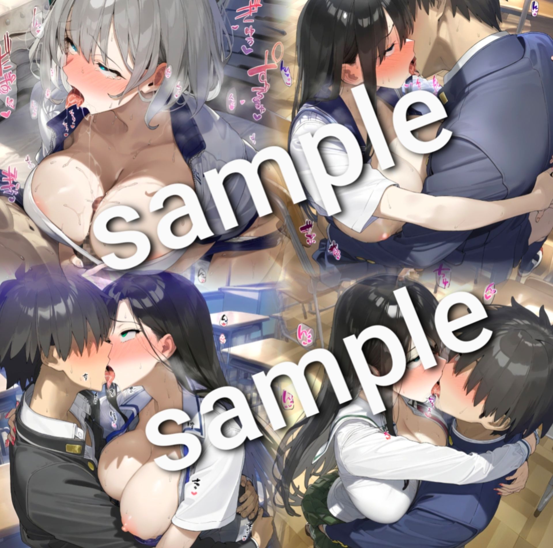 黒髪と白髪にベロキスして頂く - サンプル画像 5