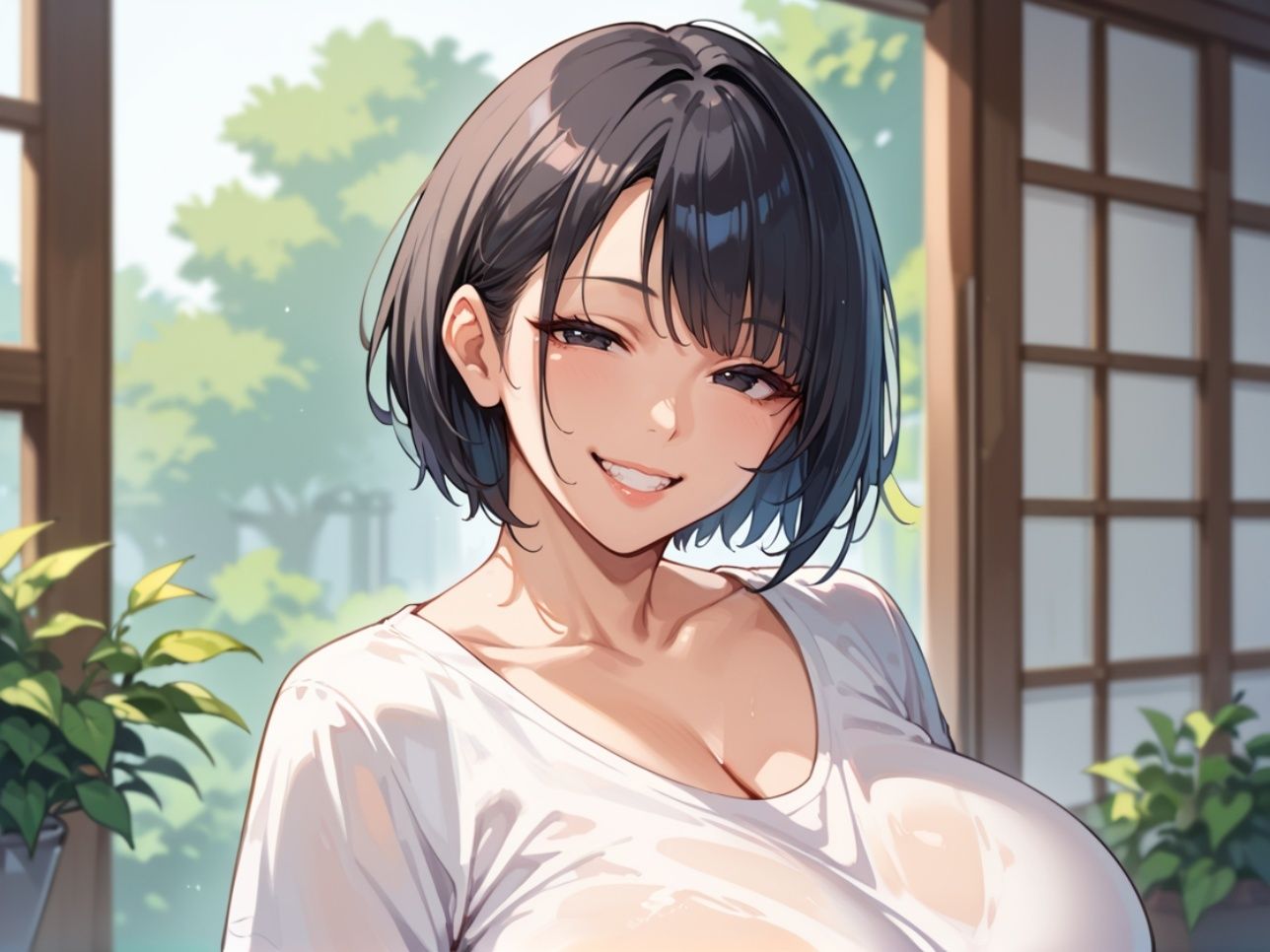 ボーイッシュな爆乳母さんが他人棒で欲望開放種付けセックス！！ - サンプル画像 1
