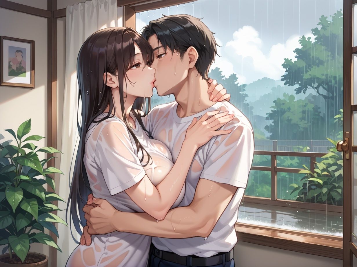 爆乳美女が雨に濡れてたから、持ち帰りセックスした - サンプル画像 2