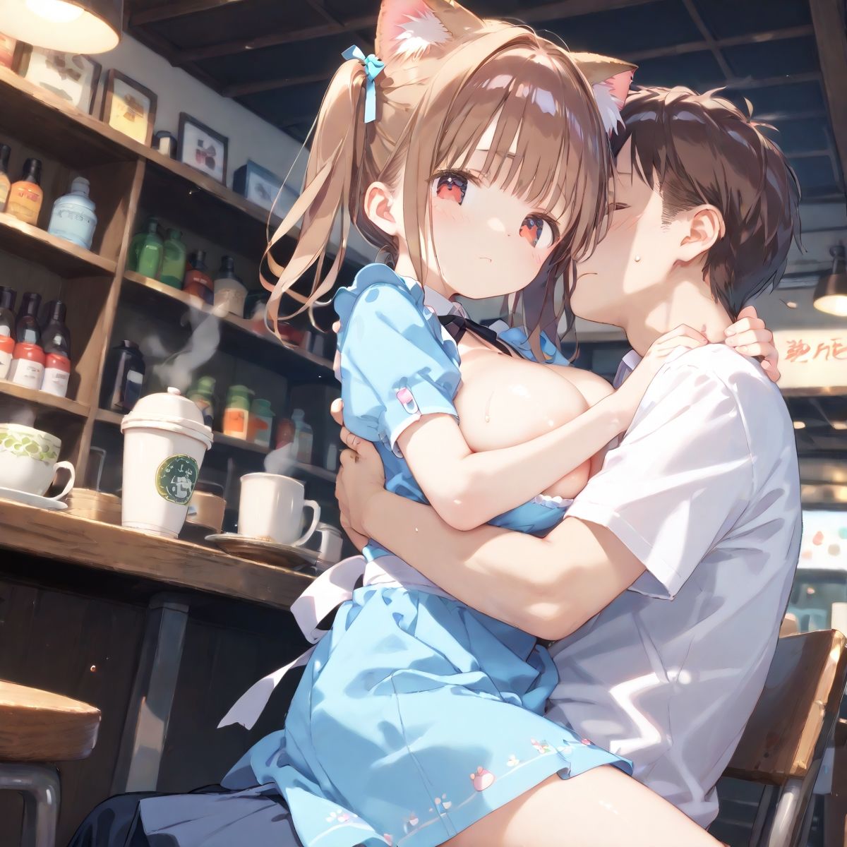 【PART2】猫カフェに行ったら猫耳っ娘のいちゃらぶ接客に沼った - サンプル画像 3