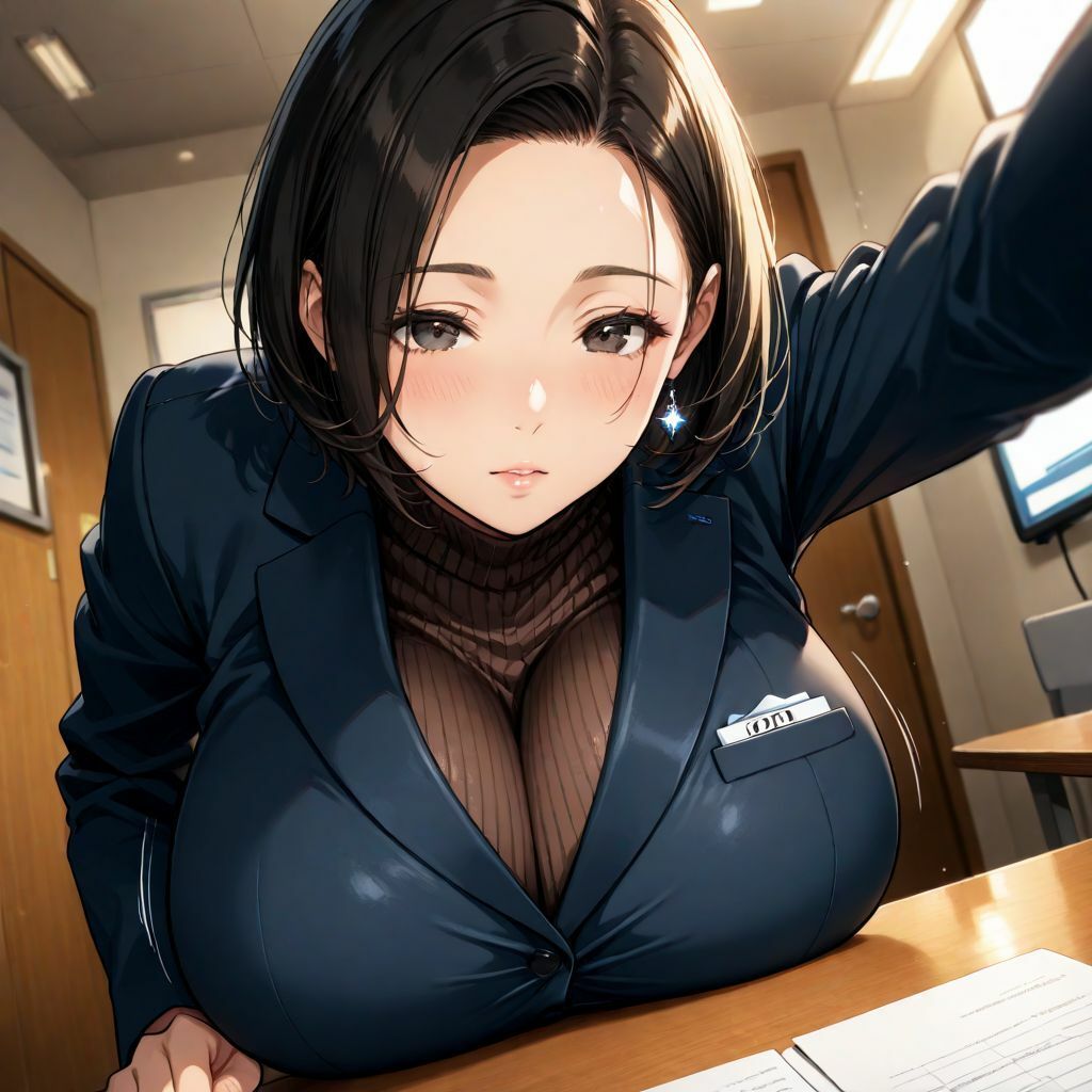 職場の上司が爆乳痴女に？ たくさんイカせてあげる - サンプル画像 1