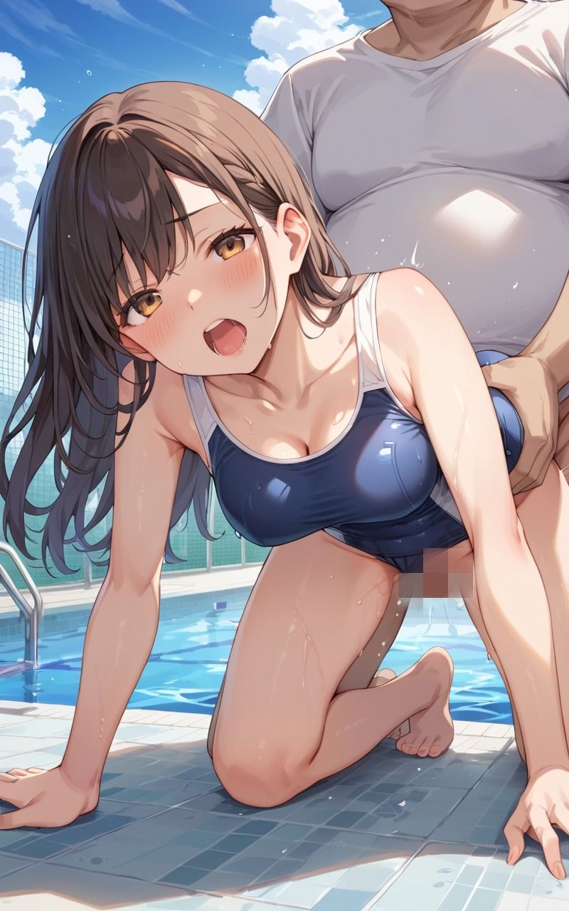 水泳部員が顧問の巨根でイキ狂う - サンプル画像 1